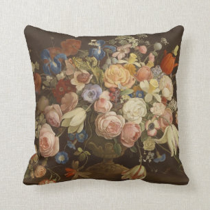 Almofada Pintura cor-de-rosa floral do Victorian do vintage