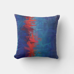 Almofada Pintura da arte abstracta do vermelho azul