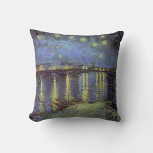 Almofada Pintura da Noite Estrelada de Van Gogh