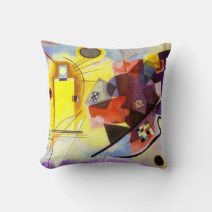 Almofada Pintura de Abstrato Amarelo Azul Kandinsky