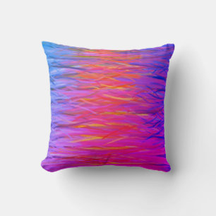 Almofada Pintura de Abstrato azul-roxo laranja