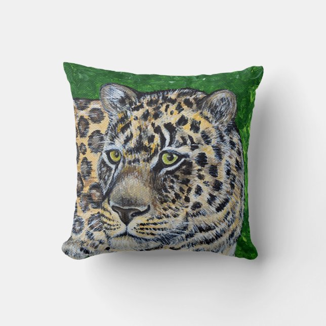 Almofada Pintura de Amur Leopard (Frente)