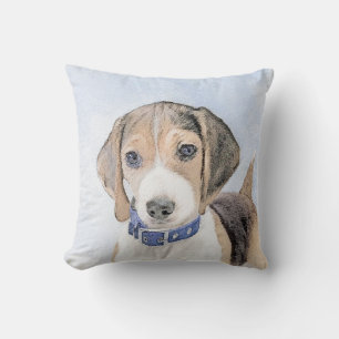 Almofada Pintura de Beagle - Arte de Cachorro Original Boni