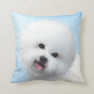 Almofada Pintura de Bichon Frise - Arte de Cachorro Origina
