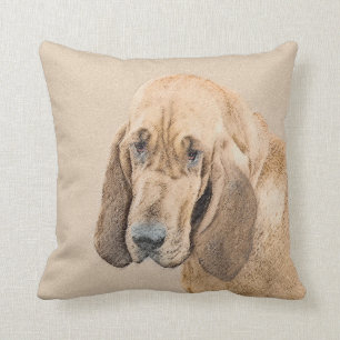 Almofada Pintura de Bloodhound - Arte de Cão Original Boni
