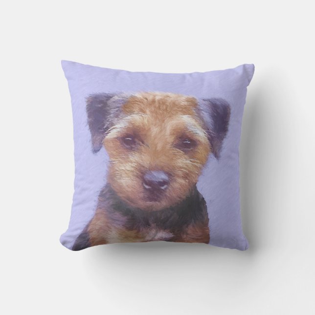 Almofada Pintura de Borda Terrier - Arte de Cachorro Origin (Frente)