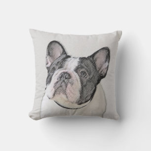 Almofada Pintura de Bulldog Francês (Brindle Pied) - Arte