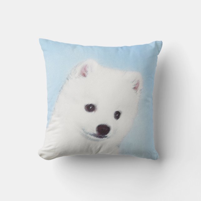 Almofada Pintura de Cachorro Eskimo Americano - Arte Origin (Frente)