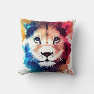 Almofada Pintura de Cores de Animais da Natureza Selvagem d