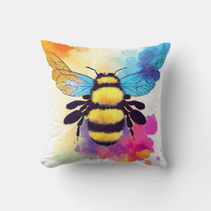 Almofada Pintura de cores de animais da raça "Bee Wild Natu