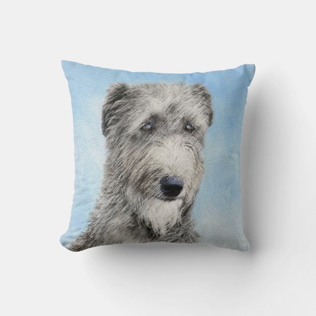 Almofada Pintura De Deerhound Escocês - Cachorro Original C (Frente)
