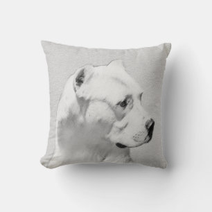 Almofada Pintura de Dogo Argentino - Arte de Cachorro Origi