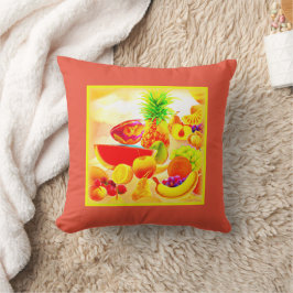 Almofada Pintura de Frutas Tropicais exótica. Compre agora