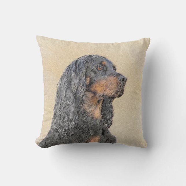 Almofada Pintura de Gordon Setter - Arte de Cachorro Origin (Frente)