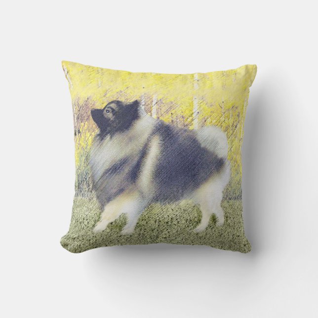 Almofada Pintura de Keeshond Aspen - Arte de Cachorro Origi (Frente)