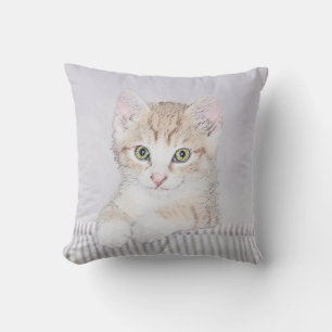 Almofada Pintura de Kitten Orange Tabby - Arte Original par