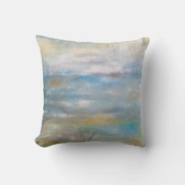 Almofada Pintura de Nuvens Costeiras do Oceano de Praia abs