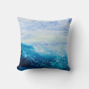 Almofada Pintura de ondas oceânicas, espuma marinha