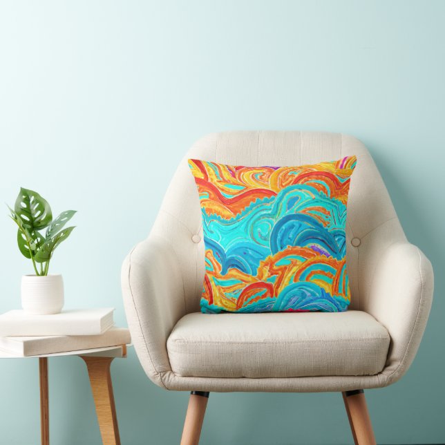 Almofada Pintura de Padrões de Ondas. Comprar Agora (Cadeira)