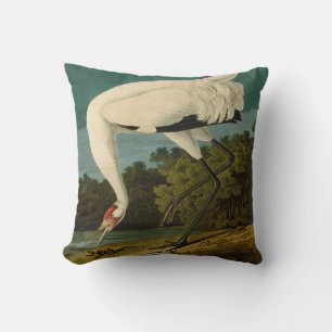 Almofada Pintura de pássaros Audubon Crane Whoping