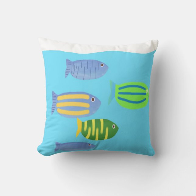 Almofada pintura de peixes (Frente)