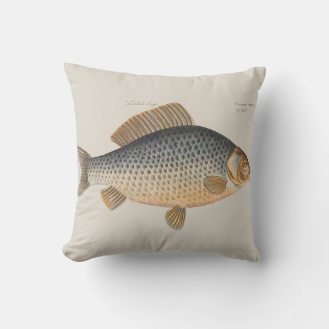 Almofada pintura de pesca de peixe carpa desenho de água do (Frente)