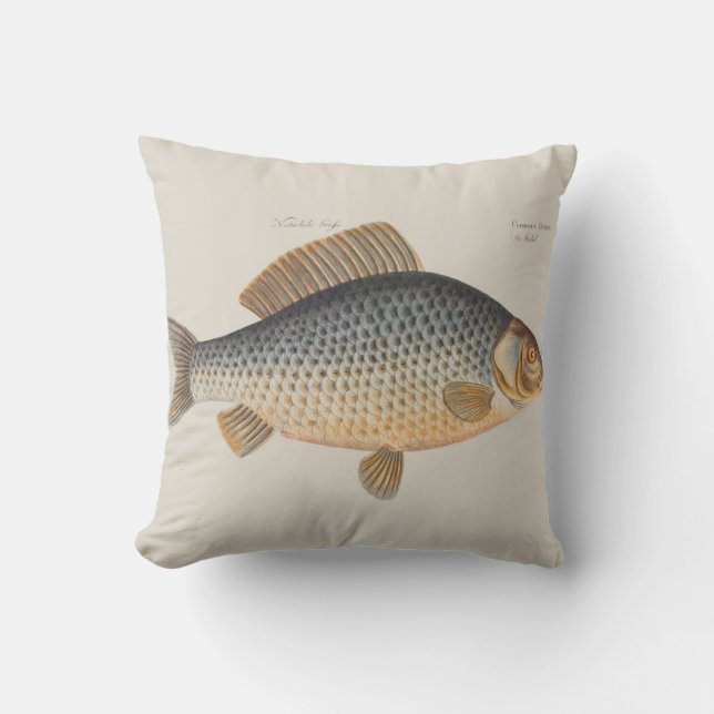 Almofada pintura de pesca de peixe carpa desenho de água do (Frente)