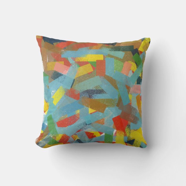 Almofada Pintura de retângulos geométricos de Abstrato de a (Frente)