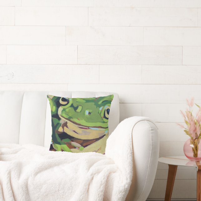 Almofada Pintura de Sapo - Presente para Amantes de Sapos (Sofá)