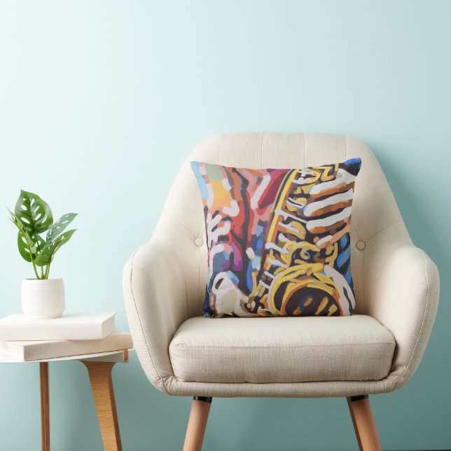 Almofada Pintura de Saxofone - Presente para Amantes de Mús (Cadeira)