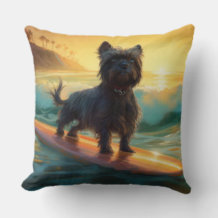 Almofada Pintura de Surf no Beach do Affenpinscher