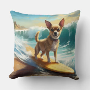 Almofada Pintura de surfe na praia de Chihuahua