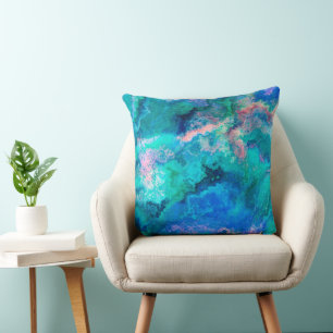 Almofada Pintura de Teal Abalone Shell