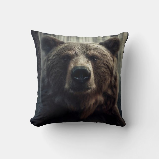 Almofada Pintura de Urso Grizzly (Frente)