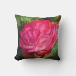 Almofada pintura digital rosa-rosa de óleo