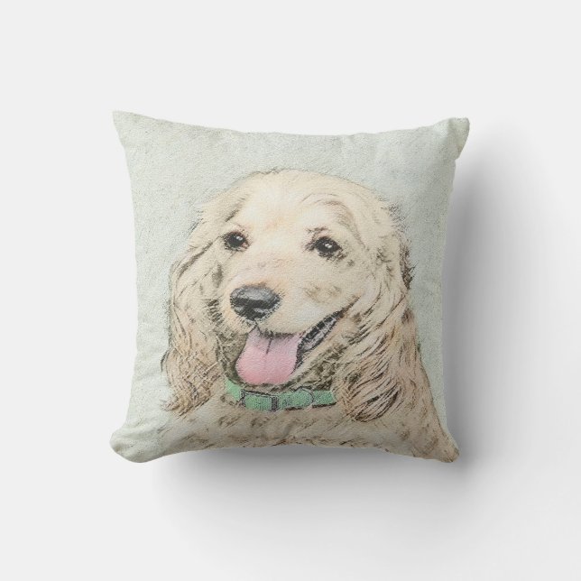 Almofada Pintura do Cocker Spaniel Buff - Arte Original par (Frente)