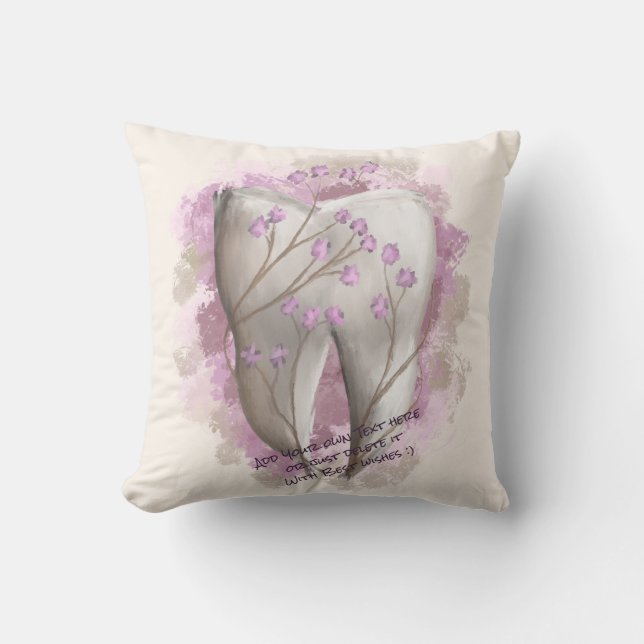 Almofada Pintura dos dentes. Dentista, Modelo de Dental Ass (Frente)