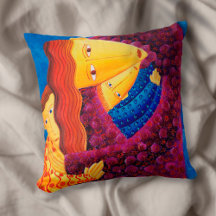 Pintura em Acrílico de Arte Contemporânea Mãe e Fi