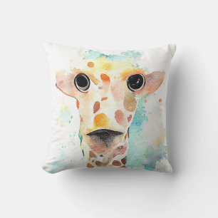 Almofada Pintura em Aquarela de Giraffe Wild Animal Nature