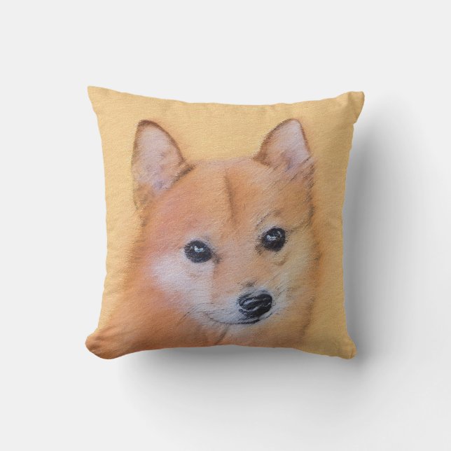 Almofada Pintura em Spitz Finlandês - Arte Cachorosa Origin (Frente)