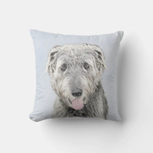 Almofada Pintura em Wolfhound Irlandês - Arte em Cachorro O