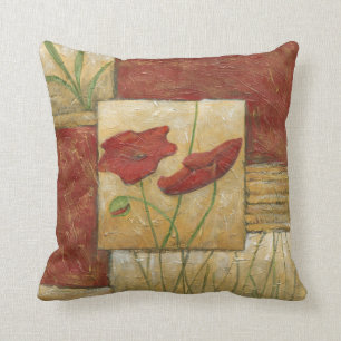 Almofada Pintura Floral com Traços Visíveis do Pincel