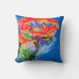 Almofada Pintura floral vermelha Elegante