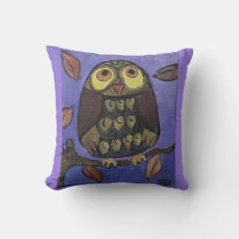Almofada Pintura Folk Art Owl