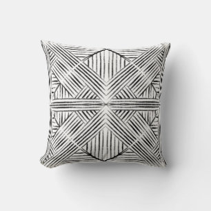 Almofada Pintura geométrica a preto e branco