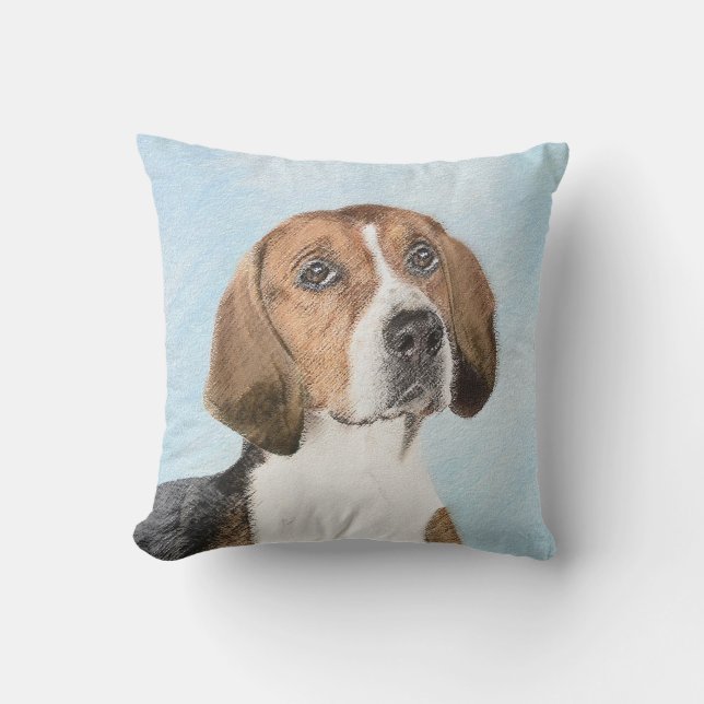 Almofada Pintura Inglesa em Foxhound - Arte Cachorro Origin (Frente)