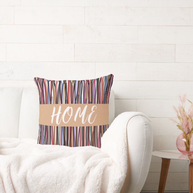 Almofada Pintura mágica desenhada à mão em Na moda multicol (Sofá)