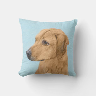 Almofada Pintura Ridgeback da Rodésia - Arte Cachorra Origi