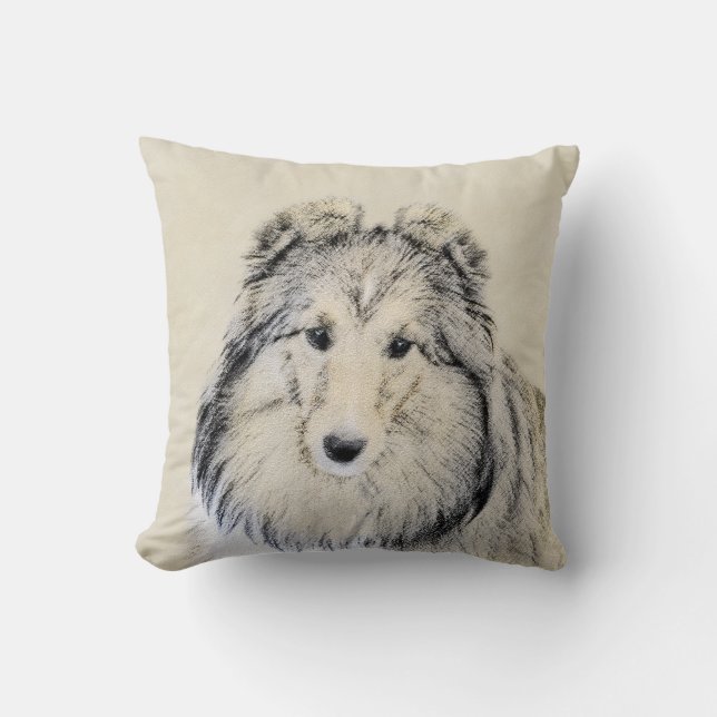 Almofada Pintura Shetland Sheepdog - Arte Cachorreira Origi (Frente)