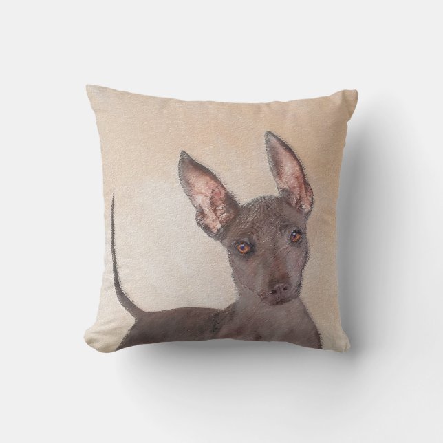Almofada Pintura Xoloitzcuintli - Arte Cachorra Original (Frente)
